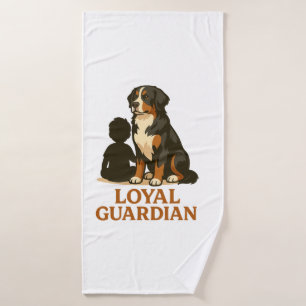 Bernese Mountain Dog Loyal Family Guardian Bath Towel