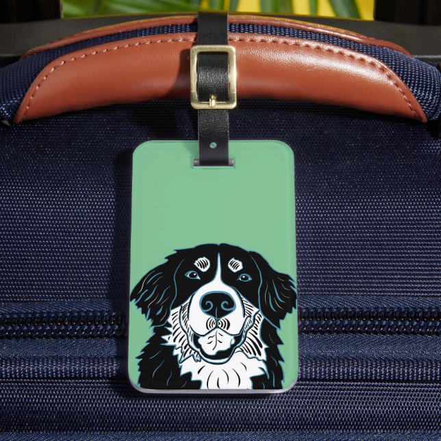 Bernese Mountain Dog Luggage Tag (Front Insitu 2)