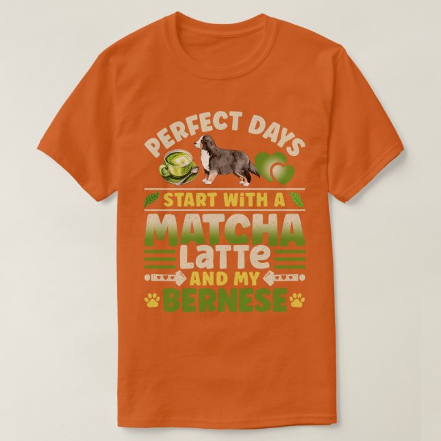 Bernese Mountain Dog Matcha Latte T-Shirt (Design Front)