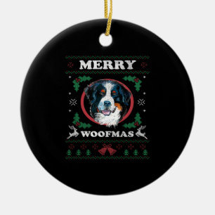 Bernese Mountain Dog Merry Woofmas Christmas Dog G Ceramic Tree Decoration