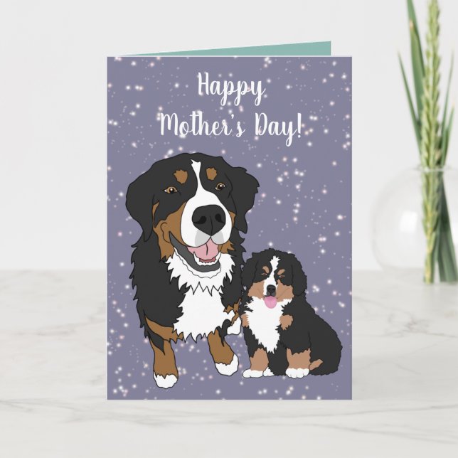 Bernese Mountain Dog Mothers Day Card (Front)