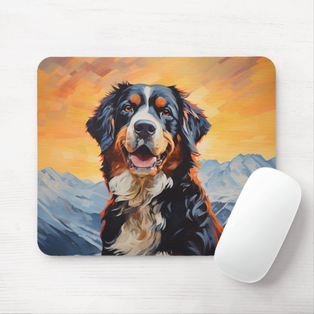Bernese Mountain Dog Mouse Mat (With Mouse)