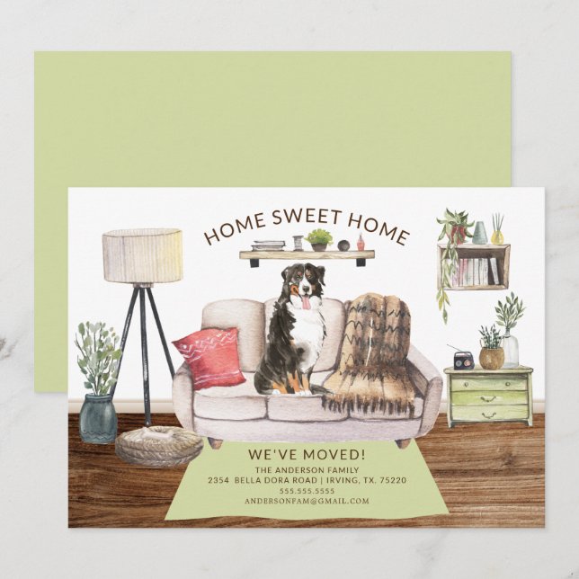 Bernese Mountain Dog Moving Announcement (Front/Back)