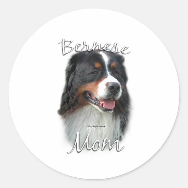 Bernese Mountain Dog Mum 2 Classic Round Sticker (Front)