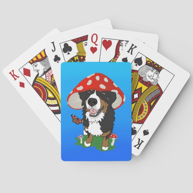 Bernese Mountain Dog Mushroom Cap  Playing Cards (Back)