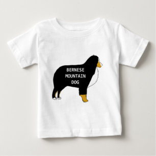 Bernese Mountain Dog name silhouette tan Baby T-Shirt