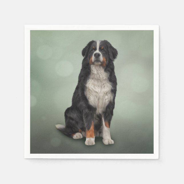 Bernese Mountain Dog Napkin (Front)