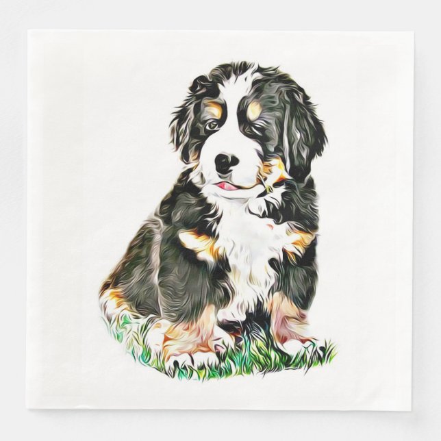 Bernese Mountain Dog Napkin (Front)