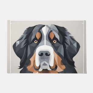 Bernese mountain dog on a gray background doormat