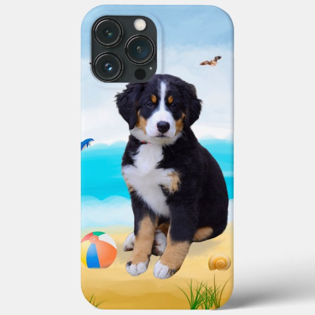 Bernese Mountain Dog on Beach Case-Mate iPhone Case (Back)