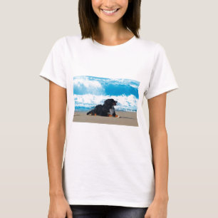Bernese Mountain Dog on Beach T-Shirt