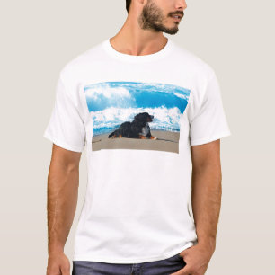 Bernese Mountain Dog on Beach T-Shirt
