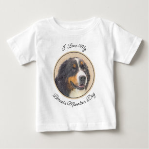 Bernese Mountain Dog Painting - Original Dog Art Baby T-Shirt