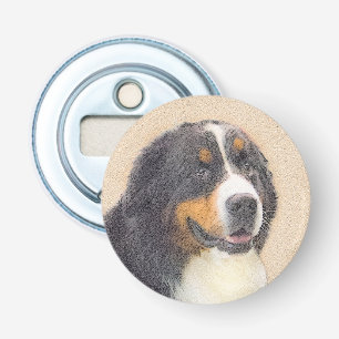 Bernese Mountain Dog Painting - Original Dog Art Bottle Opener