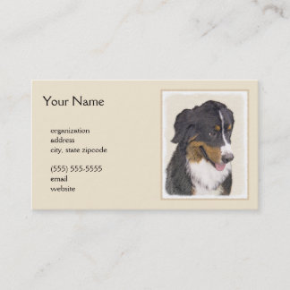 Bernese Mountain Dog Painting - Original Dog Art Business Card