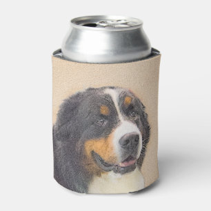 Bernese Mountain Dog Painting - Original Dog Art Can Cooler