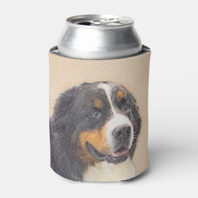 Bernese Mountain Dog Painting - Original Dog Art Can Cooler (Can Front)