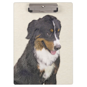 Bernese Mountain Dog Painting - Original Dog Art Clipboard