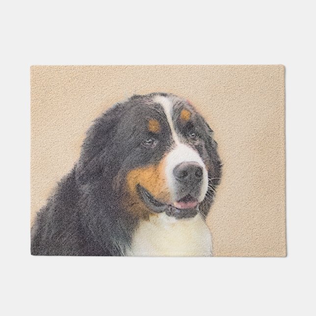 Bernese Mountain Dog Painting - Original Dog Art Doormat (Front)