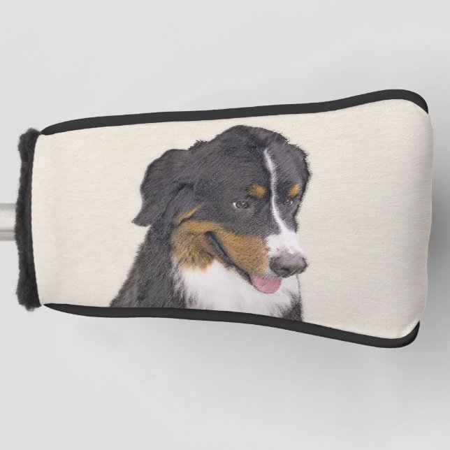 Bernese Mountain Dog Painting - Original Dog Art Golf Head Cover (Front)