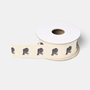 Bernese Mountain Dog Painting - Original Dog Art Grosgrain Ribbon