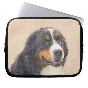 Bernese Mountain Dog Painting - Original Dog Art Laptop Sleeve