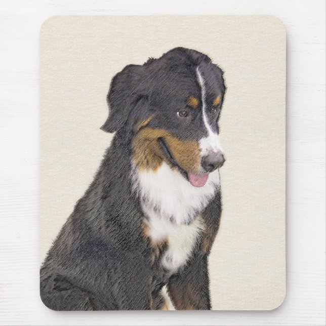 Bernese Mountain Dog Painting - Original Dog Art Mouse Mat (Front)