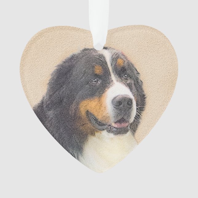 Bernese Mountain Dog Painting - Original Dog Art Ornament (Front)
