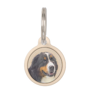 Bernese Mountain Dog Painting - Original Dog Art Pet Tag