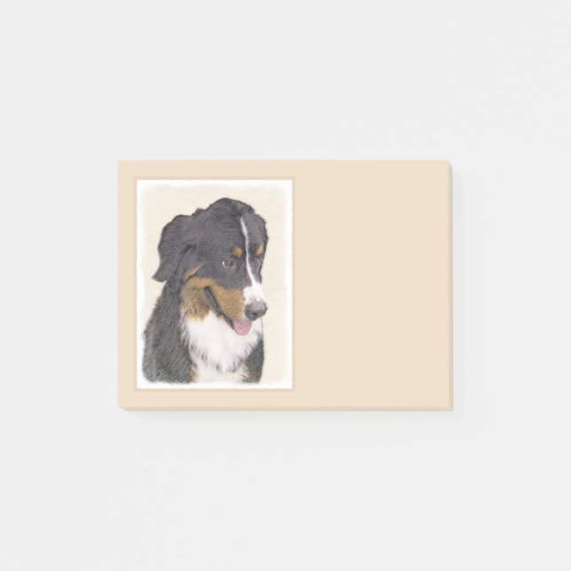 Bernese Mountain Dog Painting - Original Dog Art Post-it Notes (Front)