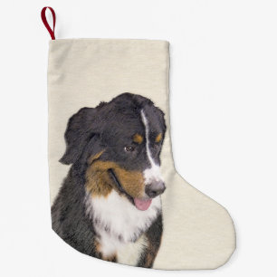 Bernese Mountain Dog Painting - Original Dog Art Small Christmas Stocking
