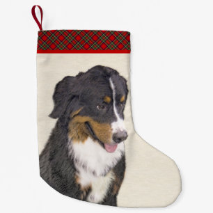 Bernese Mountain Dog Painting - Original Dog Art Small Christmas Stocking