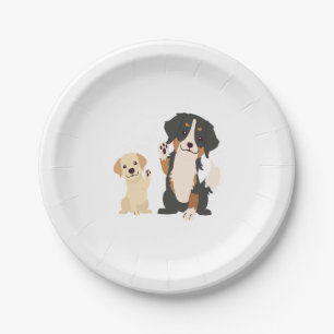 bernese mountain dog paper plate