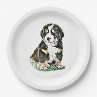 Bernese Mountain Dog Paper Plate