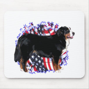 Bernese Mountain Dog Patriot Mouse Mat