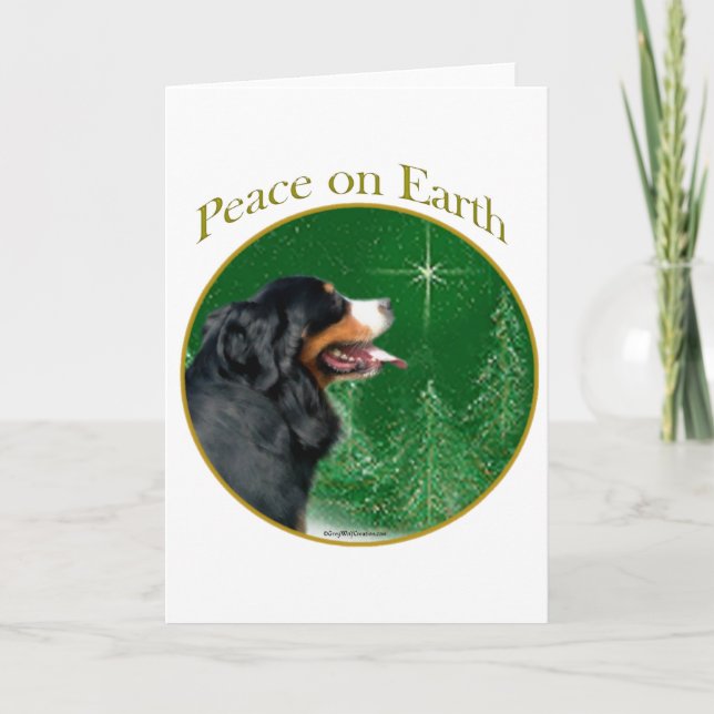 Bernese Mountain Dog Peace Holiday Card (Front)