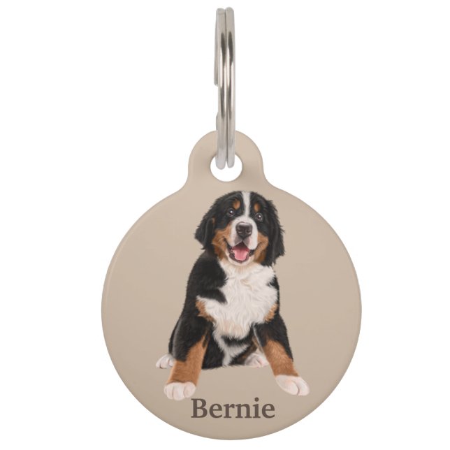 Bernese Mountain Dog Personalise Pet Tag (Front)