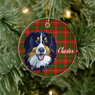 Bernese Mountain Dog Personalised Ceramic Tree Decoration