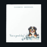 Bernese Mountain Dog Personalised Notepad<br><div class="desc">Cute dog watercolor illustration of a happy Bernese Mountain dog in a bathtub. Great for dog lovers. Ready to be personalised with your name on top and the bottom says "Have a great day!" which can be changed if you want. Great for dog lovers, poodle owners, dog groomers, dog sitters,...</div>