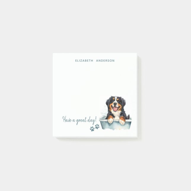 Bernese Mountain Dog Personalised Post-it Notes (Front)