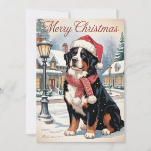 Bernese mountain dog personalized Christmas  Holiday Card
