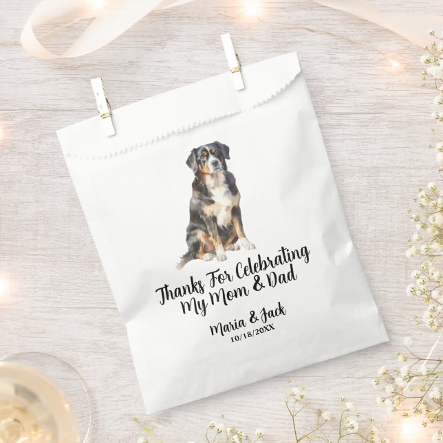 Bernese Mountain Dog Pet Cocktail Wedding  Favour Bags (Clipped)