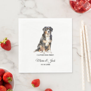 Bernese Mountain Dog Pet Cocktail Wedding Napkin