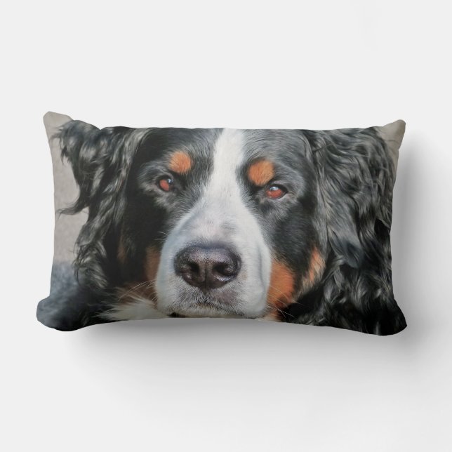 Bernese Mountain Dog Photo Image Lumbar Cushion (Front)