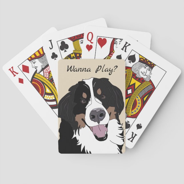 Bernese Mountain Dog Playing Cards (Back)