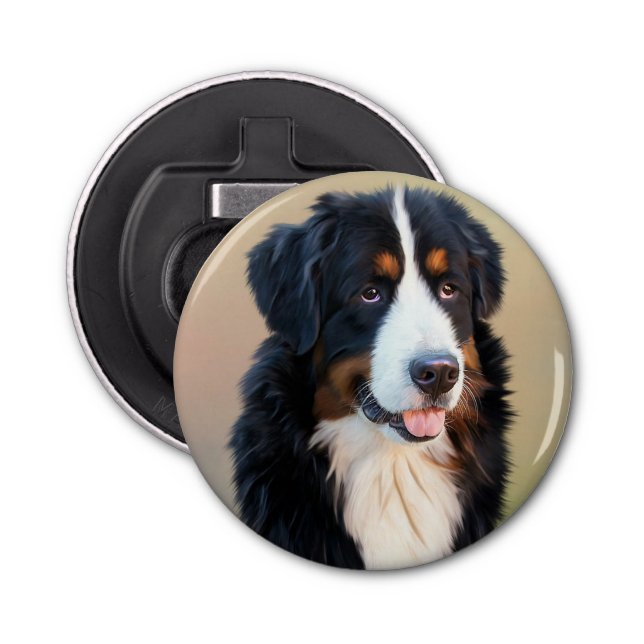 Bernese Mountain Dog Portrait Bottle Opener (Front)
