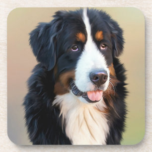 Bernese Mountain Dog Portrait Coaster