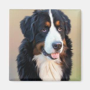 Bernese Mountain Dog Portrait Magnet