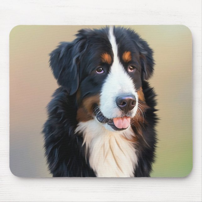 Bernese Mountain Dog Portrait Mouse Mat (Front)
