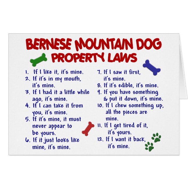 BERNESE MOUNTAIN DOG Property Laws 2 (Front Horizontal)